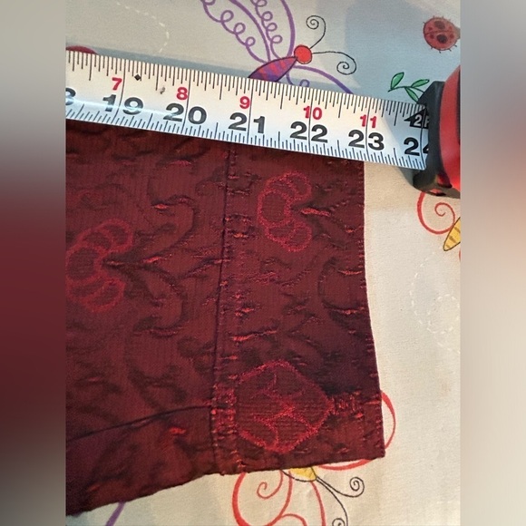 J Jill Vintage Wool Blend Brocade Damask Textured Burgundy Collar Jacket Large - Picture 10 of 13